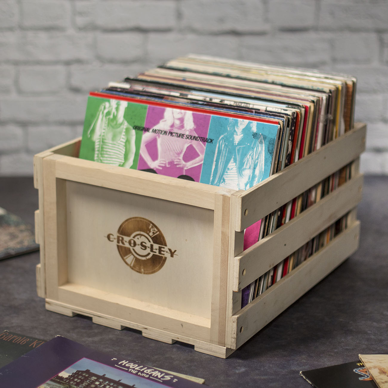 Crosley Wooden Record Storage Crate - Image 2