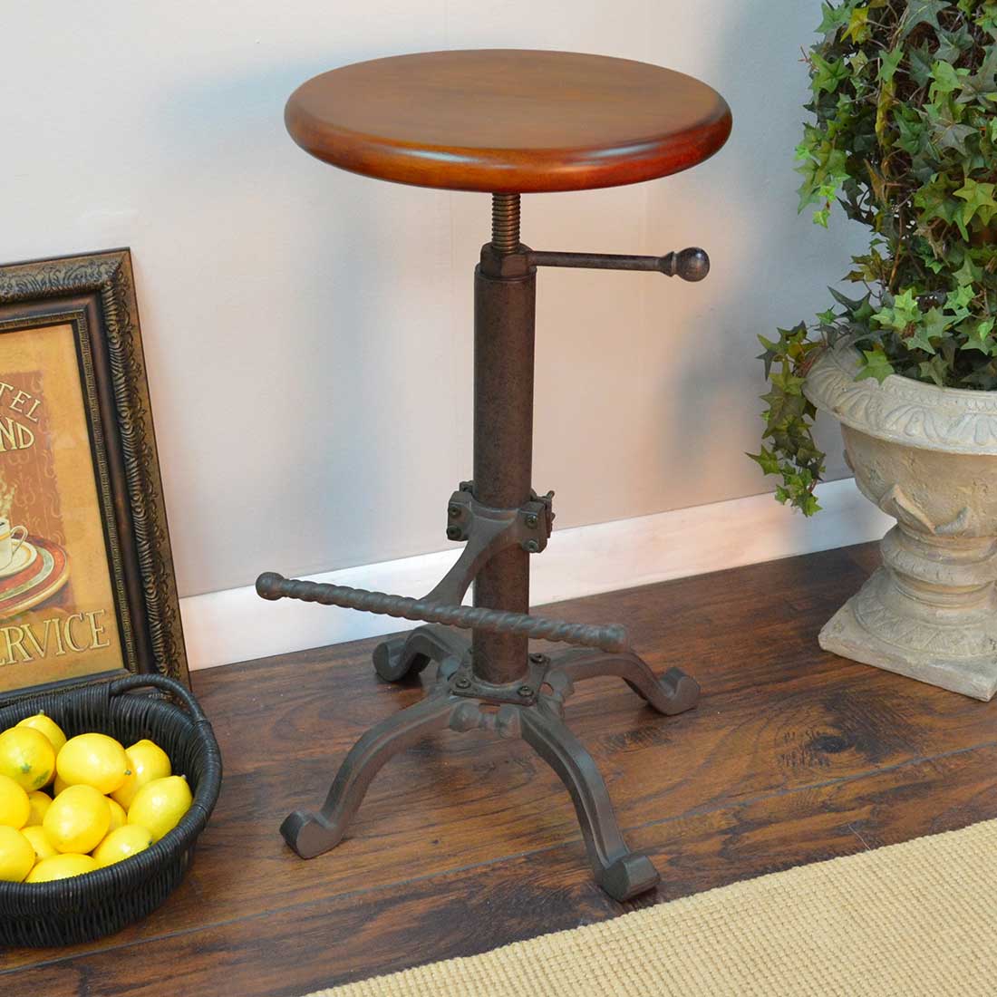 Vintage Style Adjustable Height Stool - Image 2
