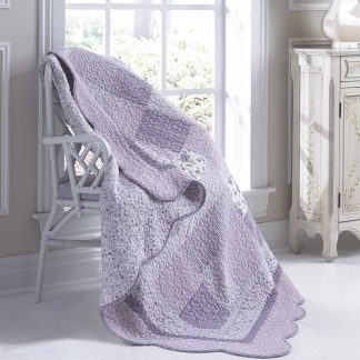 Lavender Rose Quilted Throw Blanket by Donna Sharp