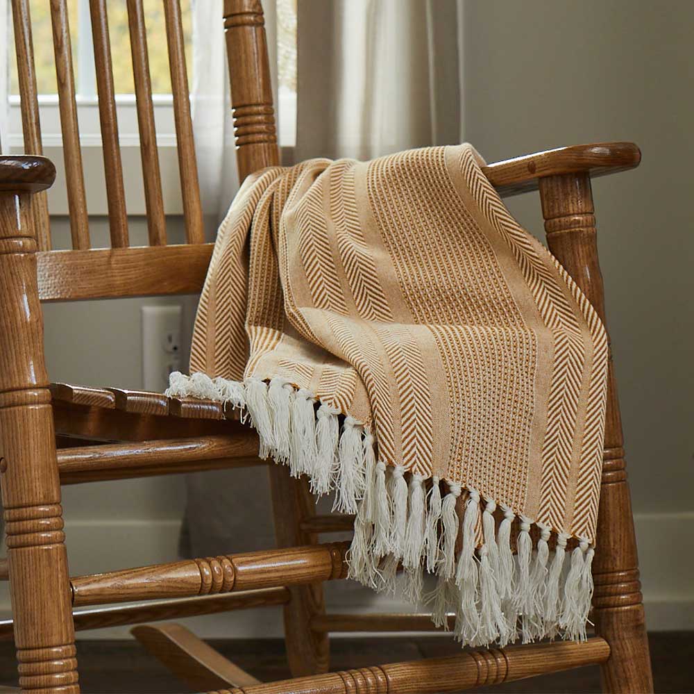 Cotton Woven Jacquard Throw – Yellow - Image 2