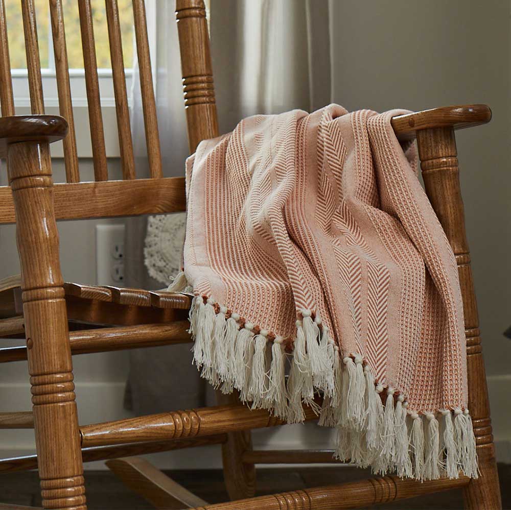 Cotton Woven Jacquard Throw – Pink - Image 2