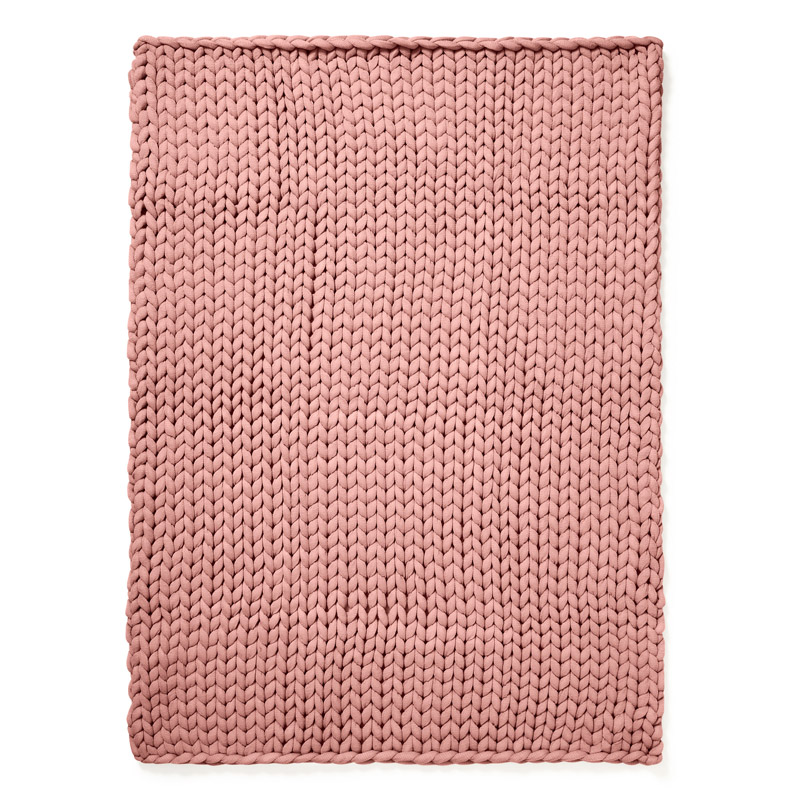 Chunky Knitted Throw – Mauve - Image 2