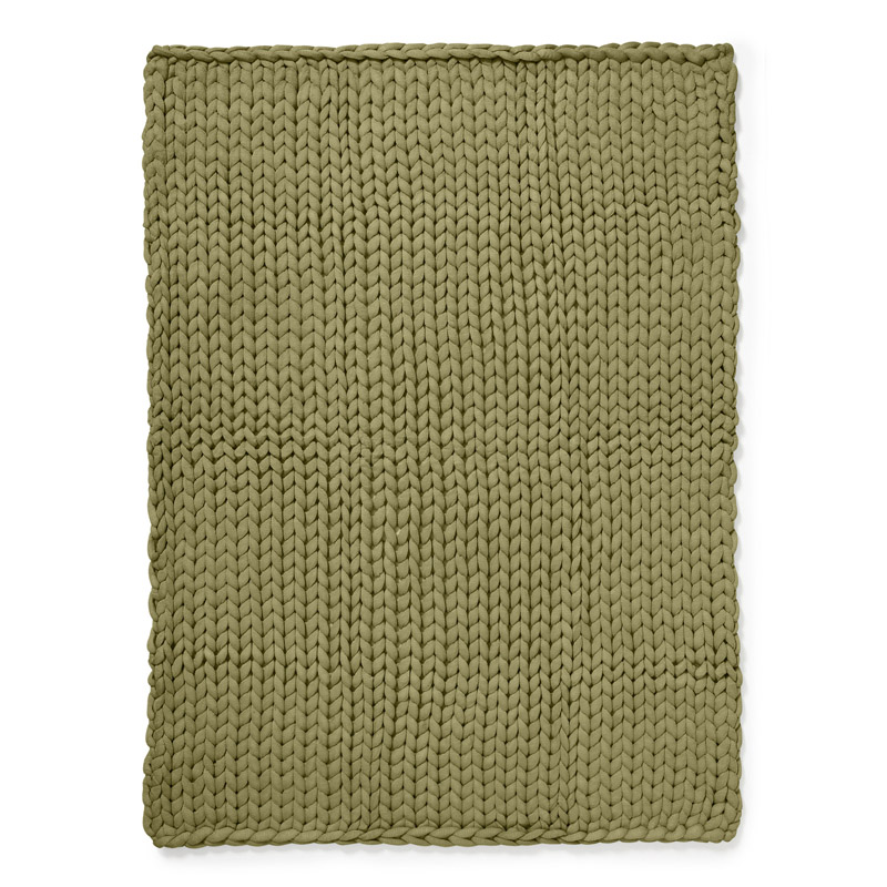 Chunky Knitted Throw – Sage - Image 2