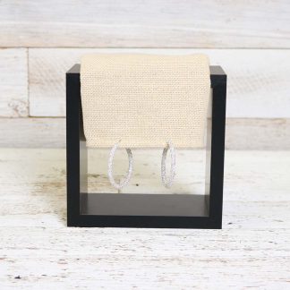 Silver Bling Hoop Earring
