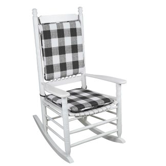 Black Check Rocking Chair Cushion Set