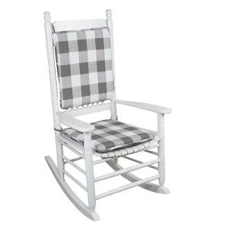 Gray Check Rocking Chair Cushion Set