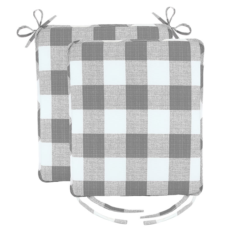 Gray Check Rocking Chair Cushion Set - Image 2