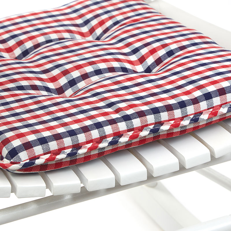Multi-Colored Non-Slip Gingham Rocking Chair Cushion Set - Image 4