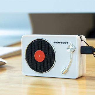 Mini Turntable Retro Portable Bluetooth Speaker – White