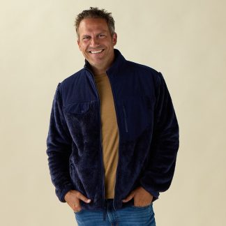 Blue Corduroy and Polar Fleece Zip Jacket