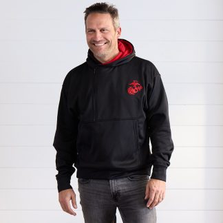 Marines Half Zip Black Jacket