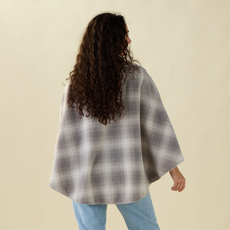 Plaid Zip Poncho - Image 4