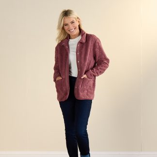 Pink Floral Embossed Sherpa