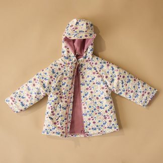 Toddler Floral Sherpa Line Raincoat