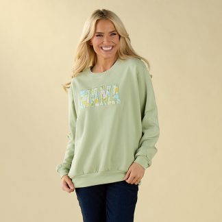 Mama Applique Fashion Green Sweatshirt