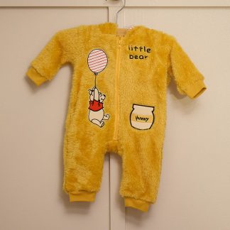 Infant Pooh Sherpa Embossed Hood Romper