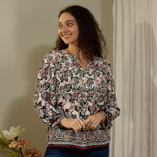 Border Print Top