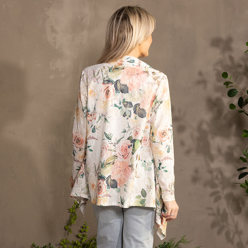 Floral White Cardigan - Image 2