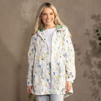 Floral White Raincoat