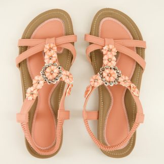 Floral Rhinestone Comfort Sandal