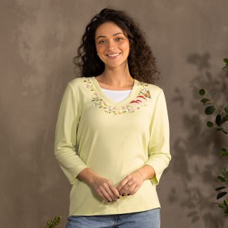 Mushroom Butterfly Green 2fer Tee