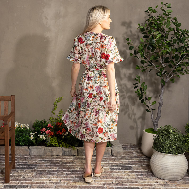 Ruffled Collar Floral Dress - Image 2