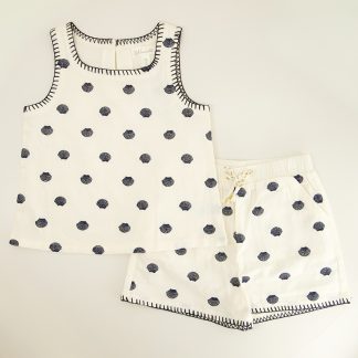 Toddler Embroidered Seashell Top and Short Set