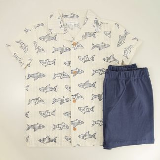 Toddler Woven Shark Top and Short Set