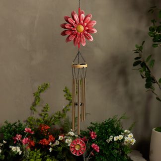 Metal Flower Twirling Wind Chime