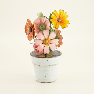 Metal Flowers in Pot