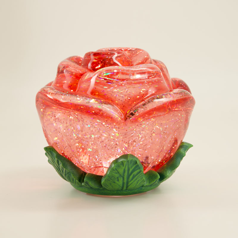 Acrylic Rose Glitter Globe
