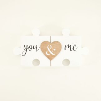 You And Me Puzzle Block Sign