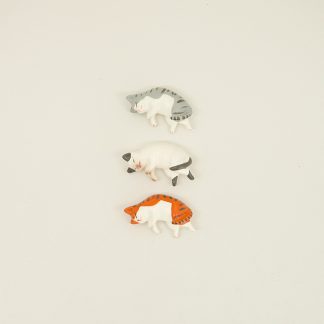 Set Of 3 Lazy Cat Magnets