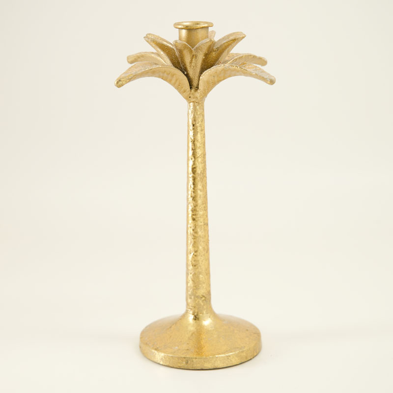 Small Metal Palm Tree Candle Holder - Image 3