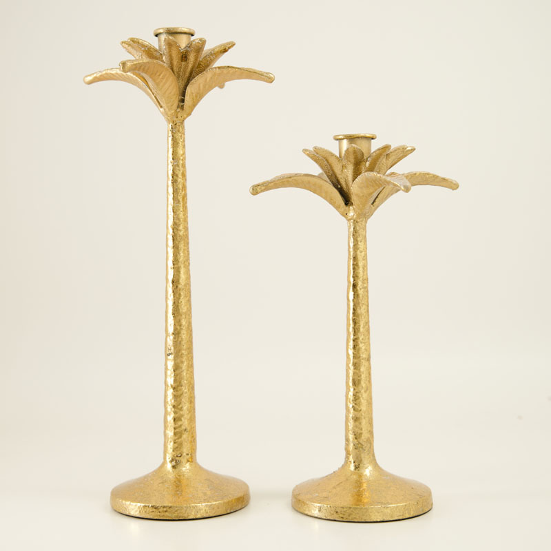 Small Metal Palm Tree Candle Holder - Image 4