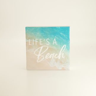 Lifes A Beach Wood Block