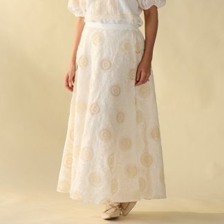 Embroidered Ivory Skirt