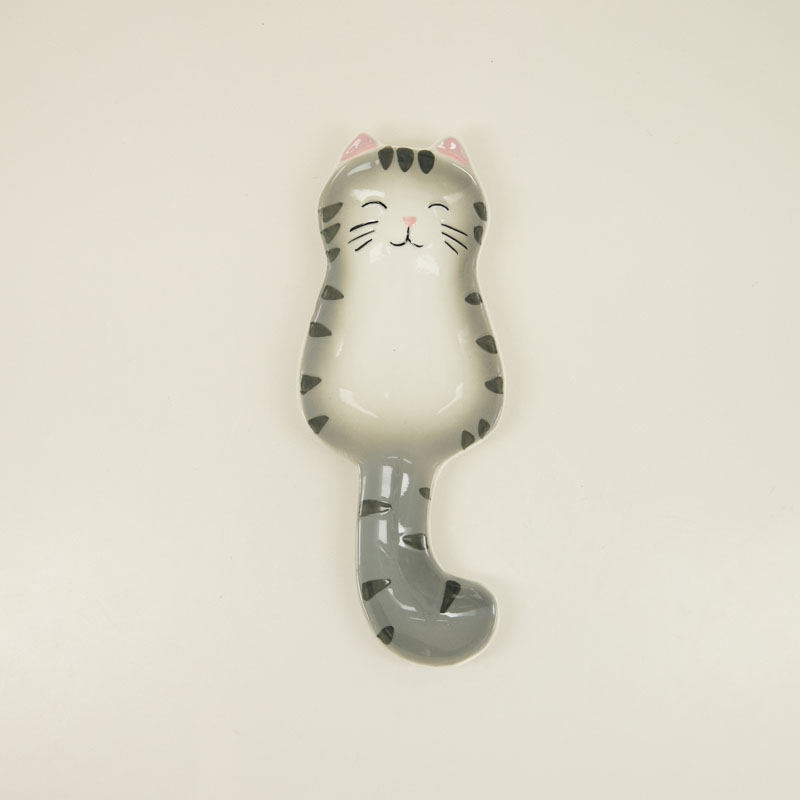 Stoneware Cat Spoon Rest