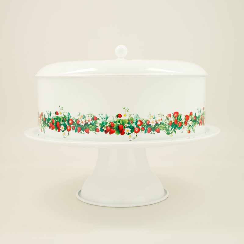 Metal Covered Cake Plate