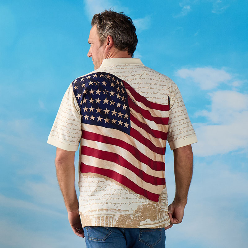 Flag Anthem White Polo - Image 2