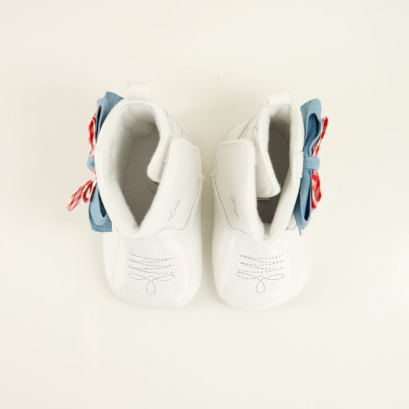 Toddler Ribbon Bow White Boots - Image 4