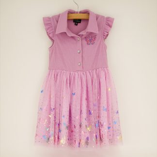 Toddler Foil Butterfly Purple Tutu Dress
