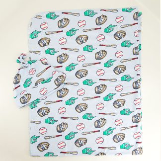 Infant Baseball Swaddle and Hat Set