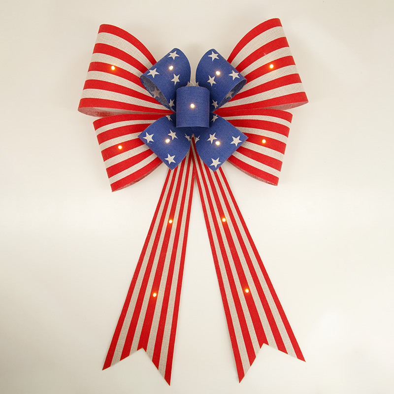 LED Burlap Bow Wall Decor