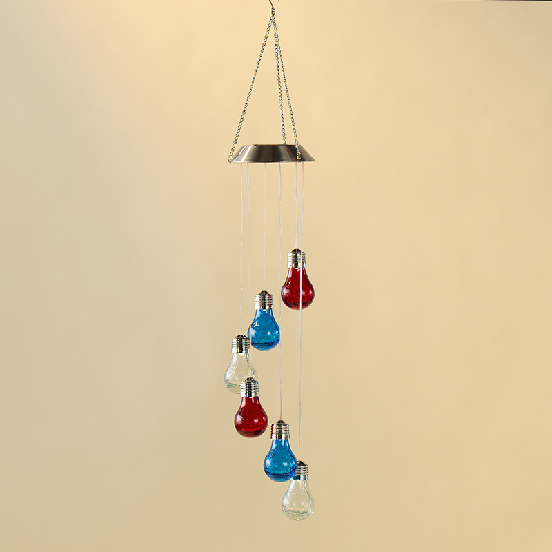 Solar Cracked Glass Bulb Wind Chime - Image 2