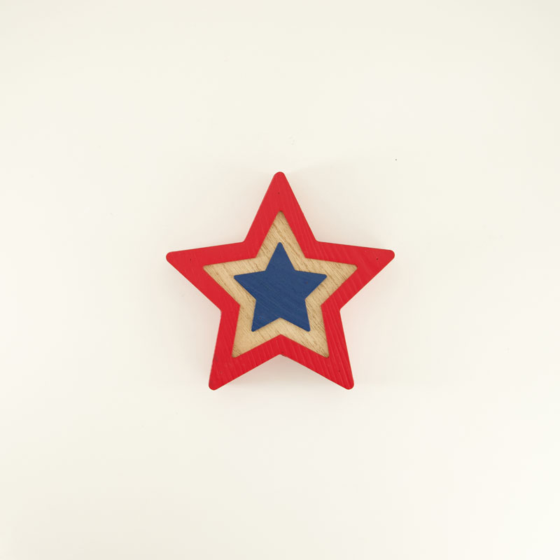 Red Wooden Star Block