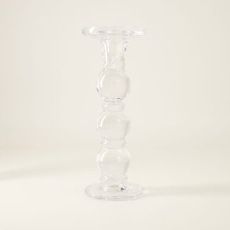 Large Glass Taper Candle Holder