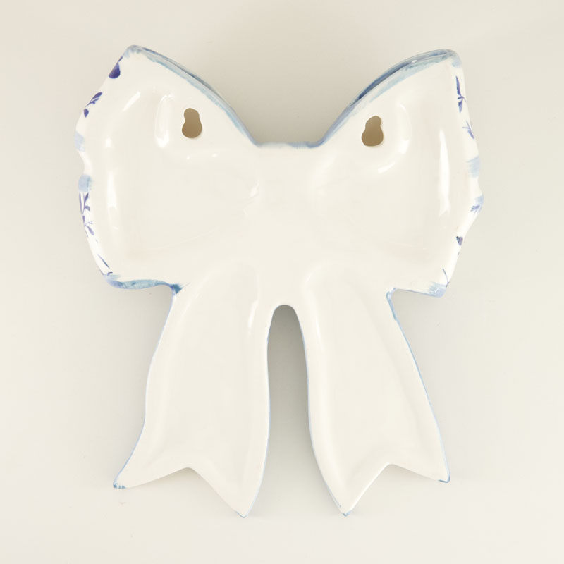 Blue Ceramic Bow Wall Decor - Image 2