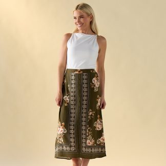 Olive Print Skirt