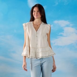 Ivory Pleated Swing Top